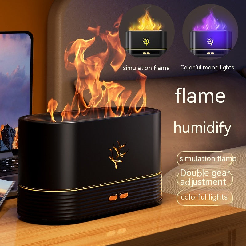 Humidificador de llama USB con temporizador inteligente, difusor de aroma eléctrico LED, lámpara de noche con simulación de fuego para decoración del hogar