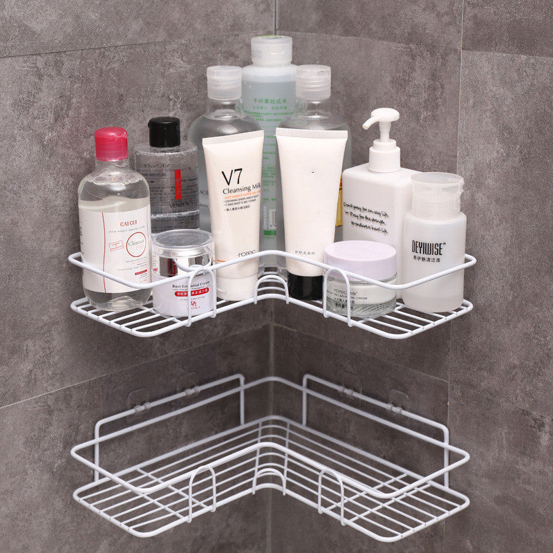 Estante de esquina para baño, estante de ducha, hierro forjado, accesorios de cocina, estante de almacenamiento, estantes de baño, equipamiento de baño