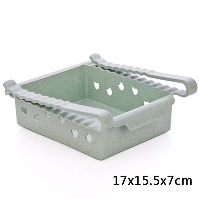 Estante colgante de plástico para nevera, para almacenamiento de utensilios de cocina