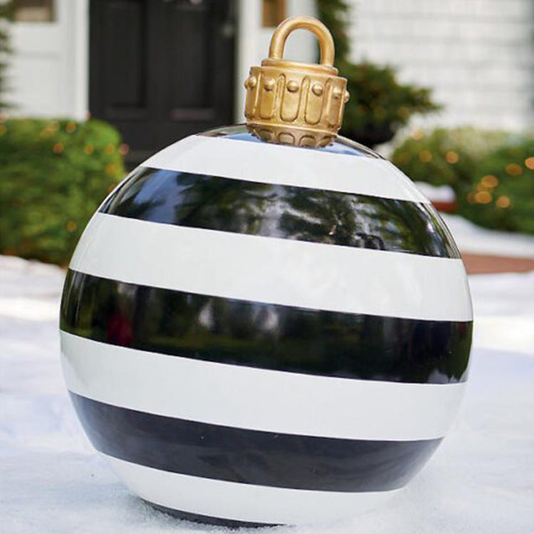 Bolas de adorno navideño de PVC para exteriores de 60 CM, bolas decoradas inflables de PVC, bolas gigantes grandes, adornos para árboles de Navidad, juguete de bola