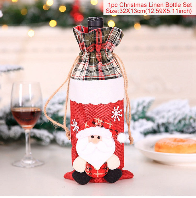 Decoraciones Navideñas Calcetines Navideños para Botellas de Vino