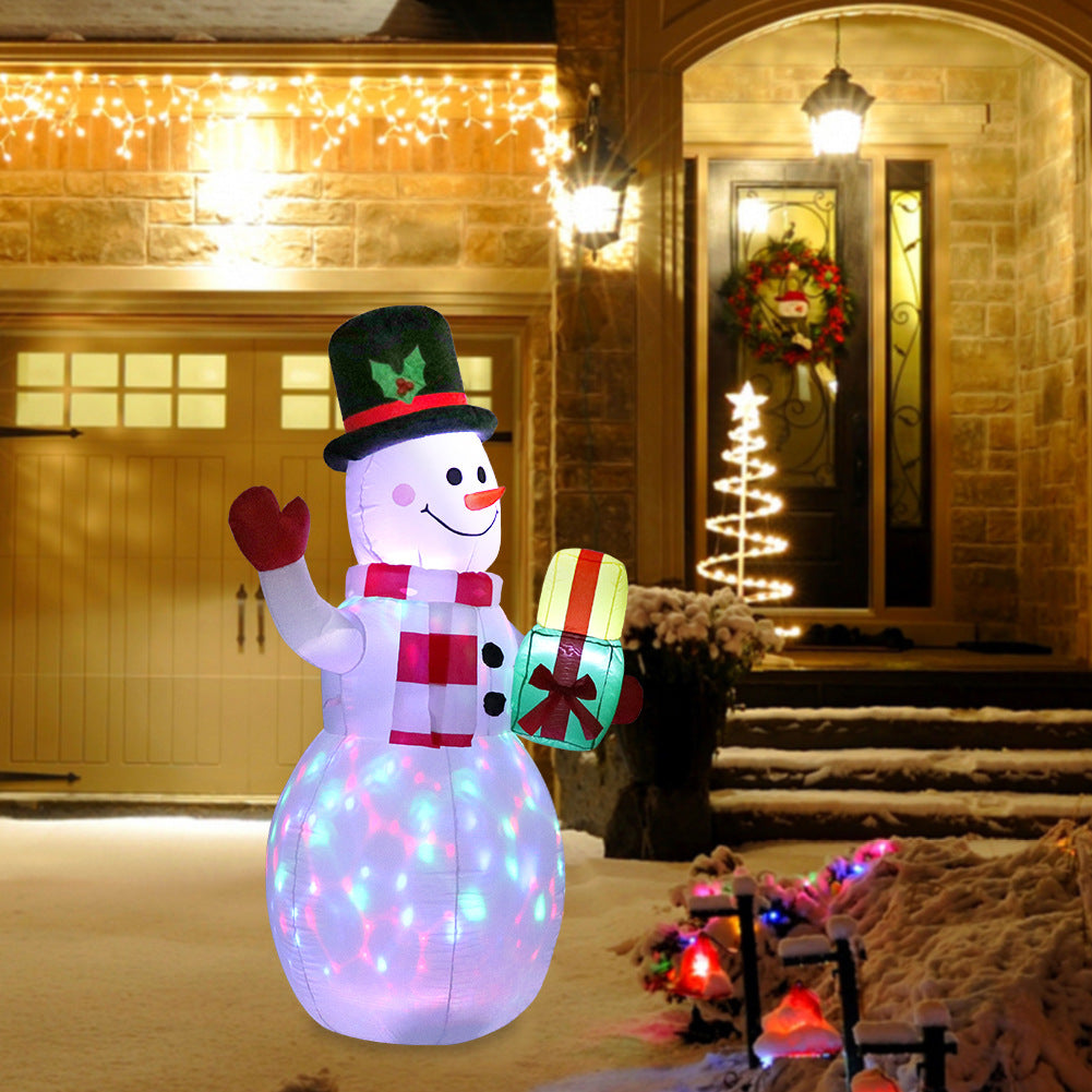 Luces LED de Navidad, Papá Noel, árbol, muñeco de nieve inflable, decoración para patio y jardín.