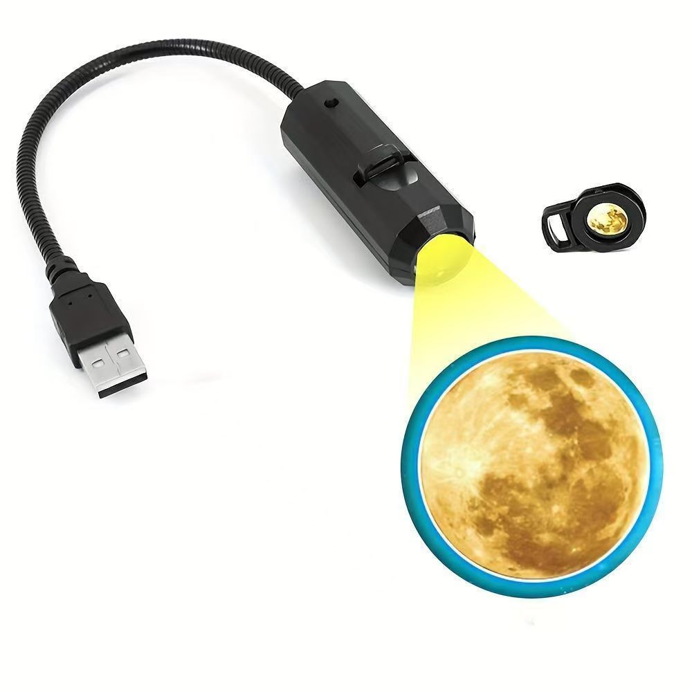 Lámpara de Proyección USB de Luna con Atmósfera Creativa