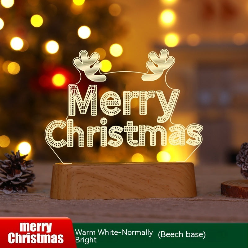 Decoración de Navidad Lámpara 3D Acrílico LED Luces Nocturnas Año Nuevo Día de San Valentín Regalo de Navidad para Niños Adornos Navideños