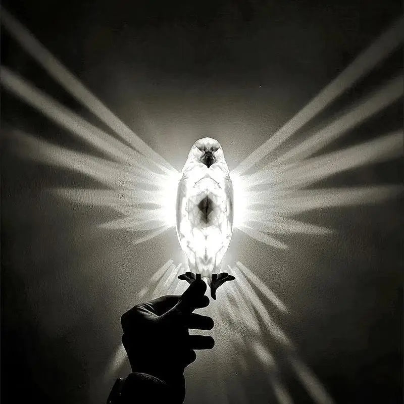 Lámpara de pared creativa moderna con forma de pájaro (búho, águila), proyector de atmósfera, aplique de luz con cuerpo de impresión 3D, iluminación animal, lustre, decoración del hogar
