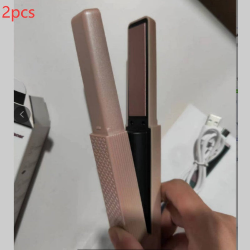 Plancha de pelo inalámbrica USB, mini rizador de cerámica, 3 temperaturas constantes, plancha plana portátil para viajes