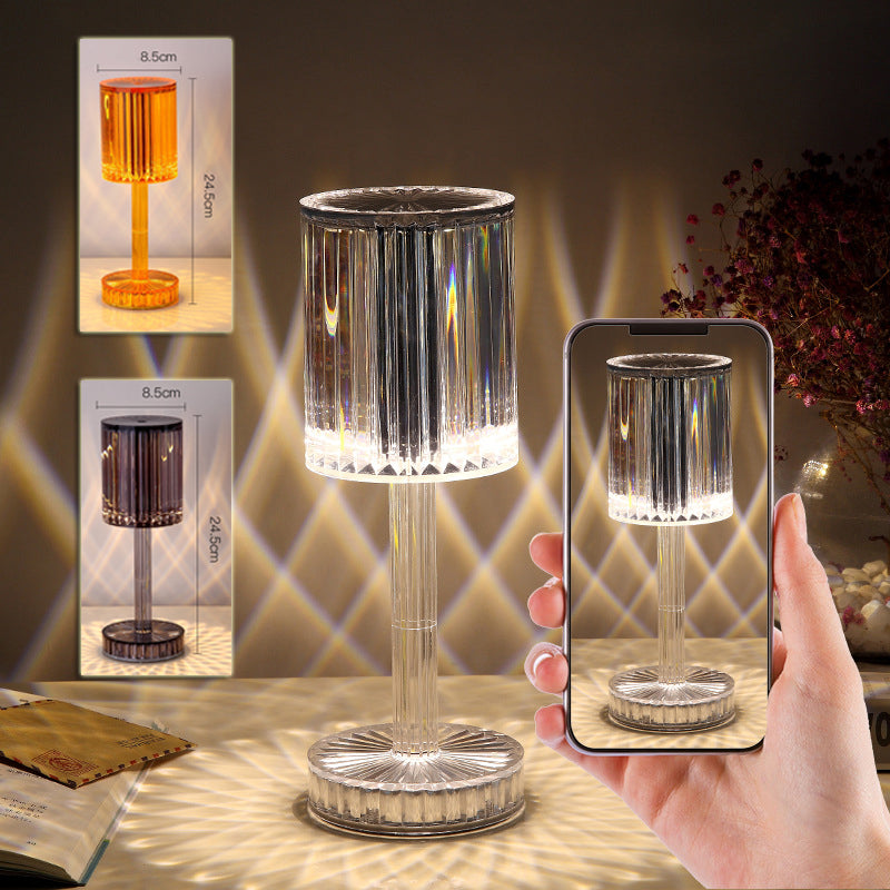 Lámpara de mesa de cristal nueva para decoración de hotel, diamante romántico, LED cálido para decoración del hogar, regalo romántico, luz de noche