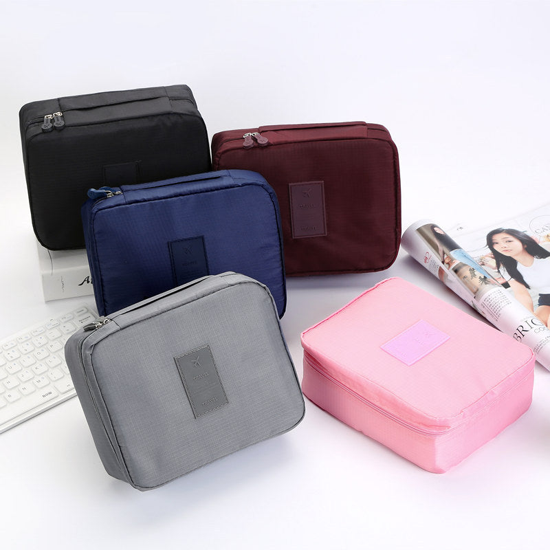 Bolsa de cosméticos portátil Divisor impermeable Bolsillos de rejilla múltiple Bolsas de aseo Bolsos de viaje para mujer Estuche de maquillaje