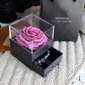 Caja de Joyas de Rosa Eterna para Regalos de Cumpleaños, Día de San Valentín, Regalo de Boda