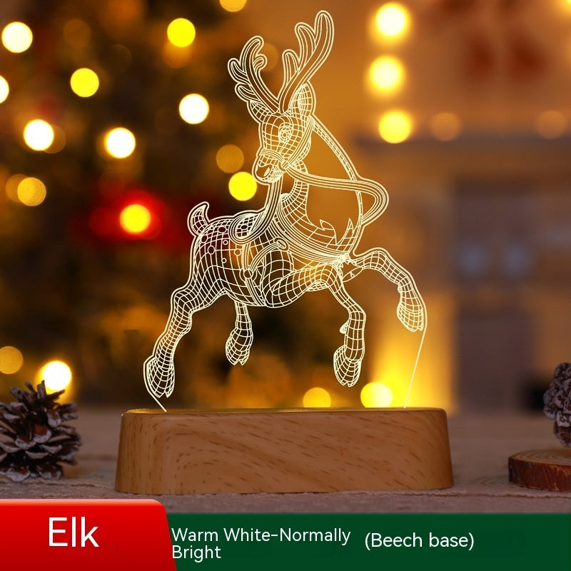 Decoración de Navidad Lámpara 3D Acrílico LED Luces Nocturnas Año Nuevo Día de San Valentín Regalo de Navidad para Niños Adornos Navideños