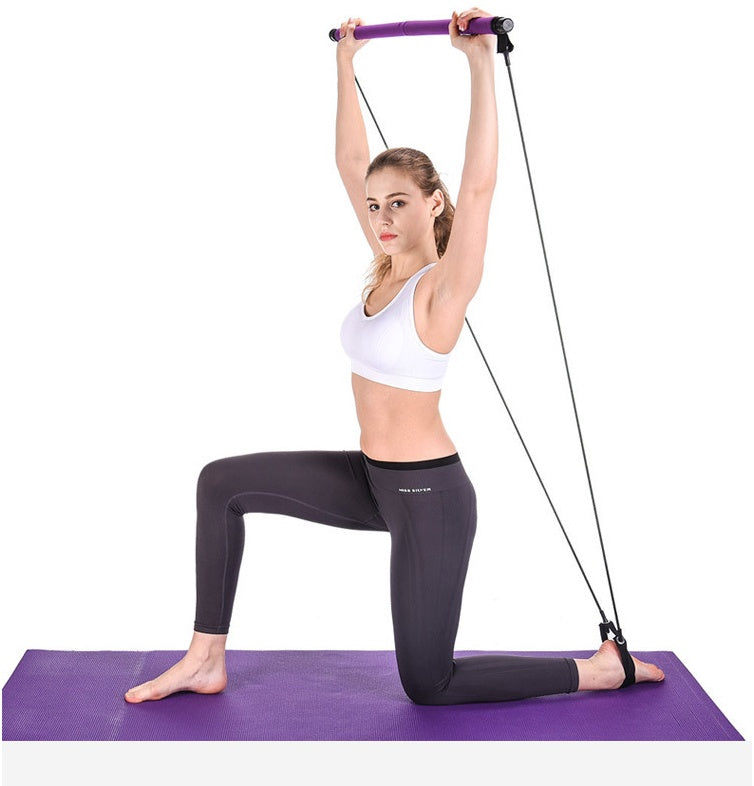 Bandas de Resistencia para Yoga y Crossfit Ejercitador Cuerda de Tensión Portátil Gimnasio Entrenamiento Barra de Pilates Bandas Elásticas
