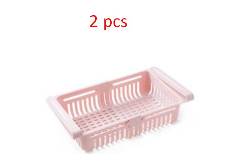 Cesta organizadora extensible para frigorífico, caja de almacenamiento multifunción para frigorífico de cocina
