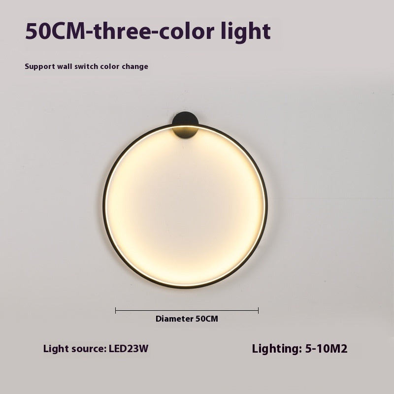Lámpara de noche redonda minimalista para dormitorio, inalámbrica, para sala de estar, sofá, fondo de pared, hotel, lámpara de pared decorativa