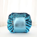 Bolsa de cosméticos con diseño de lentejuelas de sirena, estuche de maquillaje con cordón, organizador de maquillaje de viaje para mujer, bolsa de almacenamiento, neceser de aseo