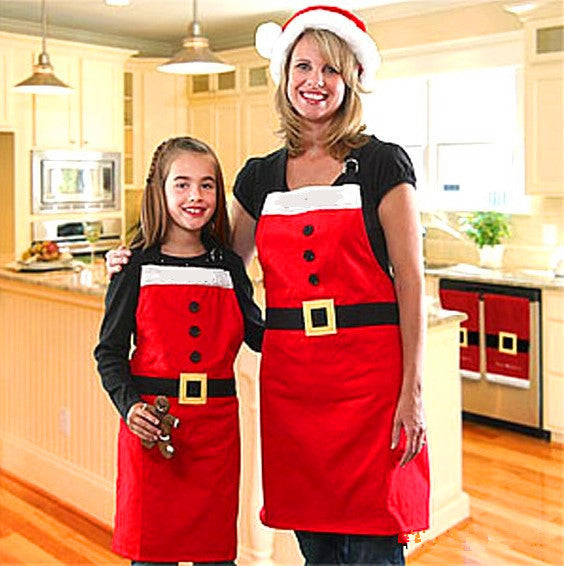 Delantal rojo de Feliz Navidad Delantal navideño para mujer niña pastel cocina cocinero delantal para regalo de Año Nuevo de la madre Unisex