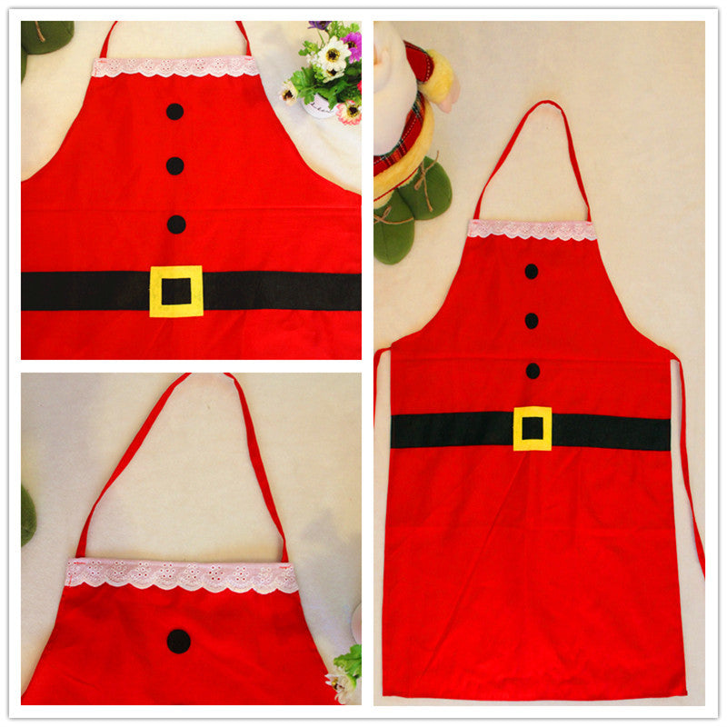 Delantal rojo de Feliz Navidad Delantal navideño para mujer niña pastel cocina cocinero delantal para regalo de Año Nuevo de la madre Unisex