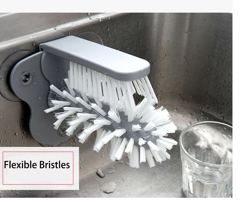 Cepillo creativo de succión para vasos, cepillo de limpieza de vidrio, cepillo giratorio para vasos de cocina, cepillo para tazas de té, cepillo para vasos