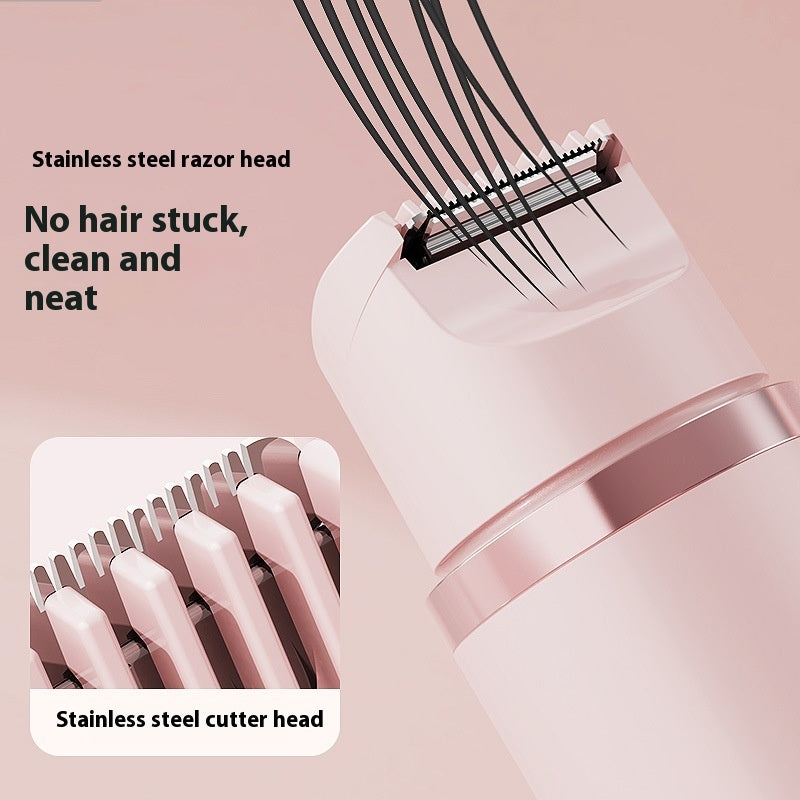 Depiladora eléctrica de doble cabezal, indolora para mujer, dispositivo de depilación para bikini, recortador automático de vello en axilas, rostro, labios y piernas