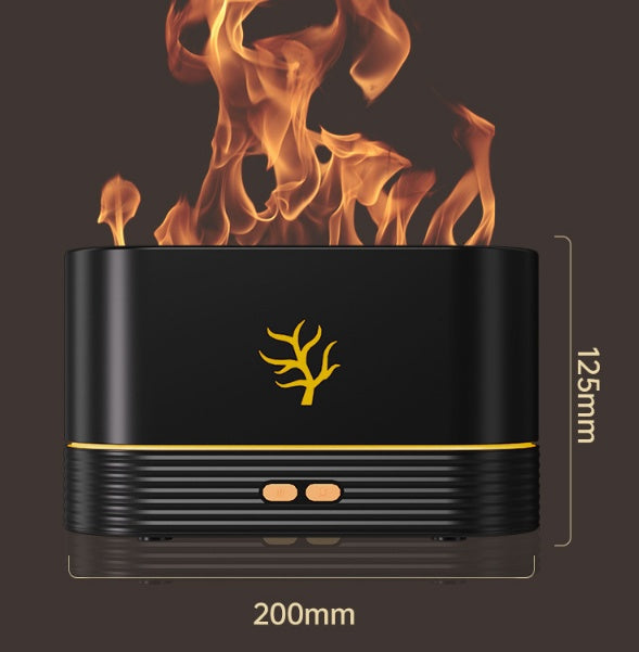 Humidificador de llama USB con temporizador inteligente, difusor de aroma eléctrico LED, lámpara de noche con simulación de fuego para decoración del hogar