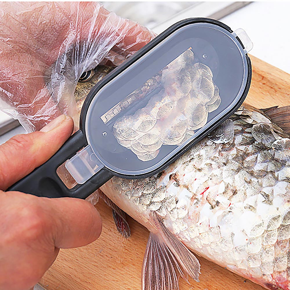 1 unidad de práctico quit escamas de pescado, descalcificador de plástico, raspador de limpieza, pelador de frutas y verduras para cocina, accesorios de raspador útiles