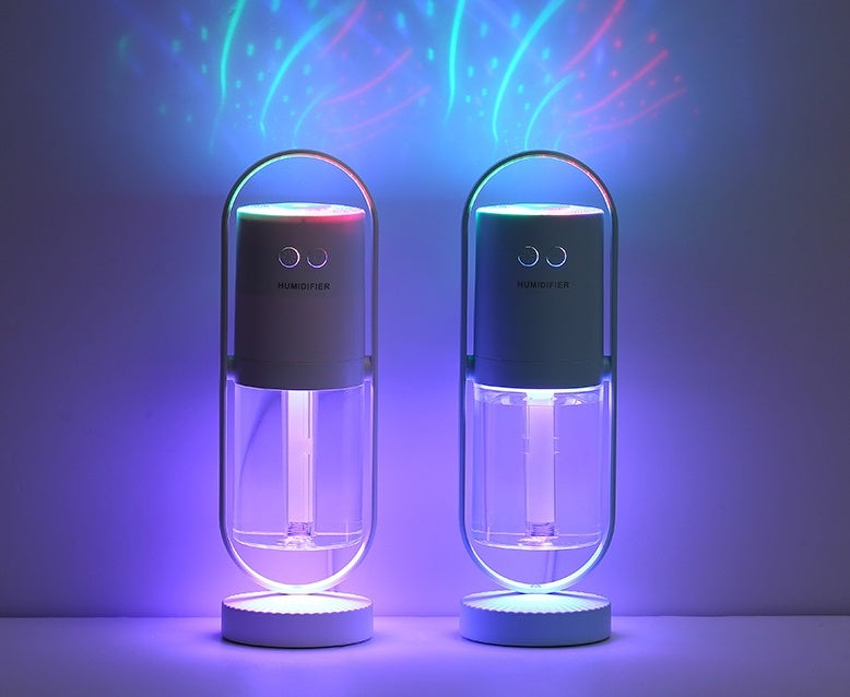Humidificador de aire USB Magic Shadow para el hogar con luces nocturnas de proyección, generador de niebla ultrasónico para coche, minipurificador de aire de oficina