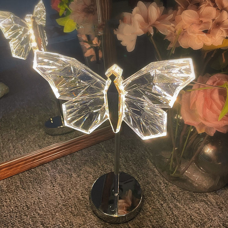 Lámpara de Mesa de Mariposa de Cristal, Creativa, para Dormitorio, de Vacaciones