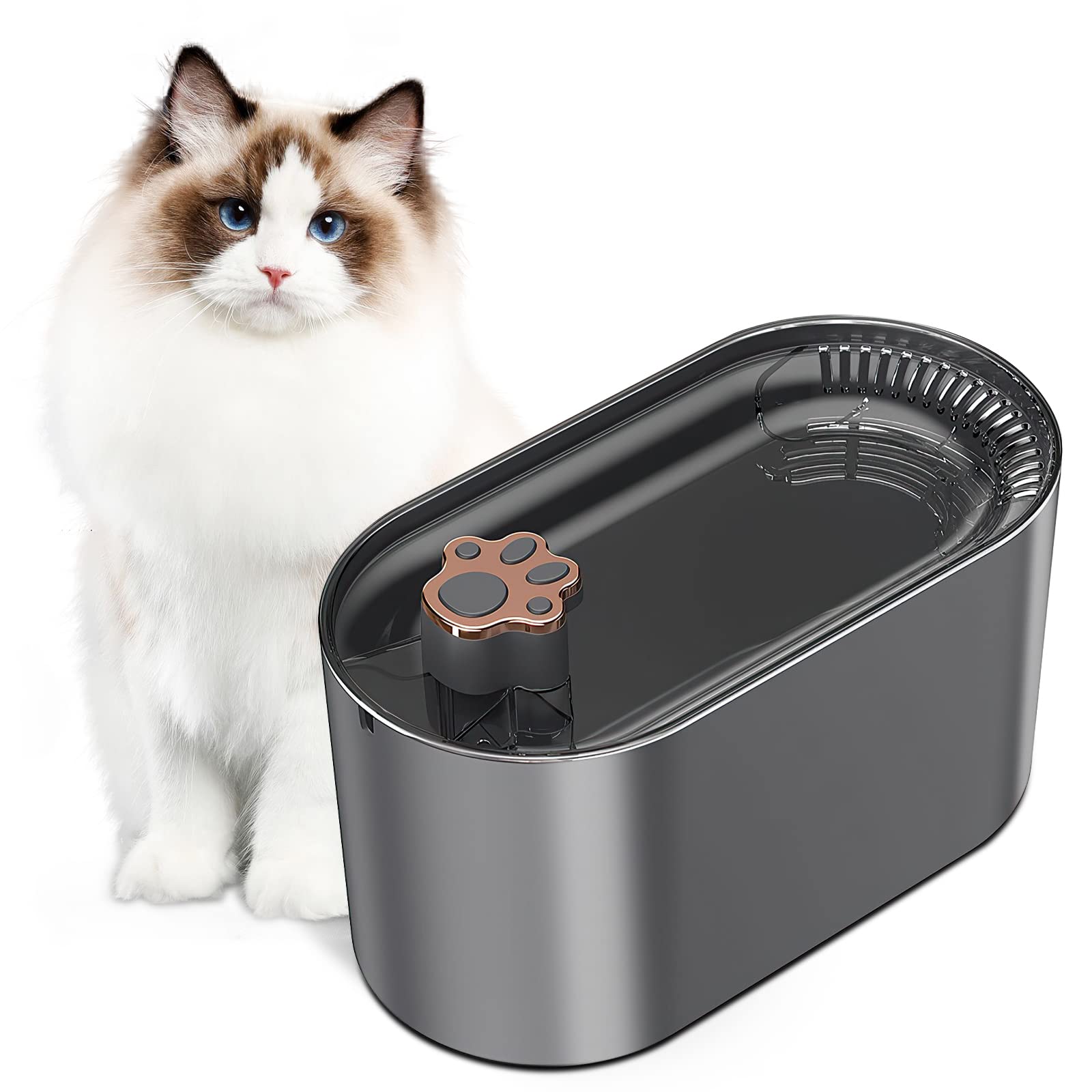 Filtro para fuente de agua para gatos de 3L, bebedero automático para perros y gatos, dispensador de agua para mascotas ultrasilencioso con luz LED, productos para mascotas