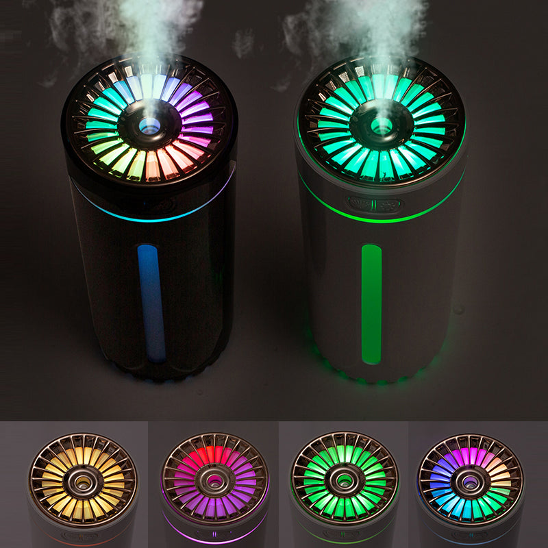 Humidificador de aire inalámbrico con luces de colores, ultrasónico silencioso, difusor purificador USB, 800 mAh recargable, fabricante de niebla fría para coche