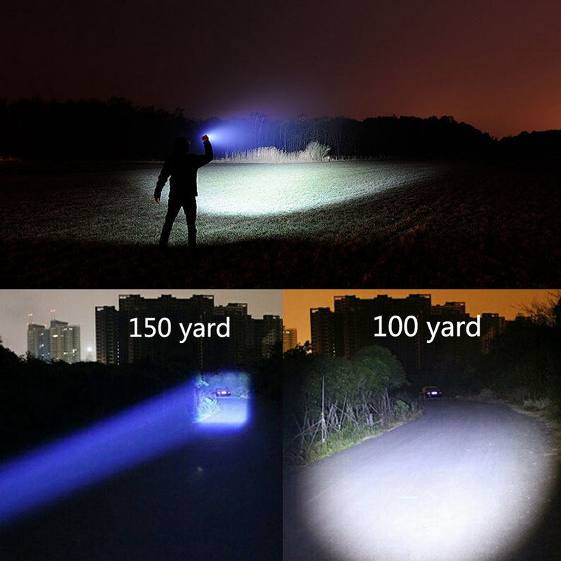 Linterna LED portátil con zoom, linterna de caza con zoom, luz de linterna