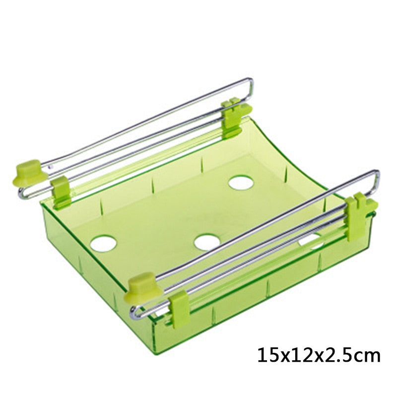Estante colgante de plástico para nevera, para almacenamiento de utensilios de cocina