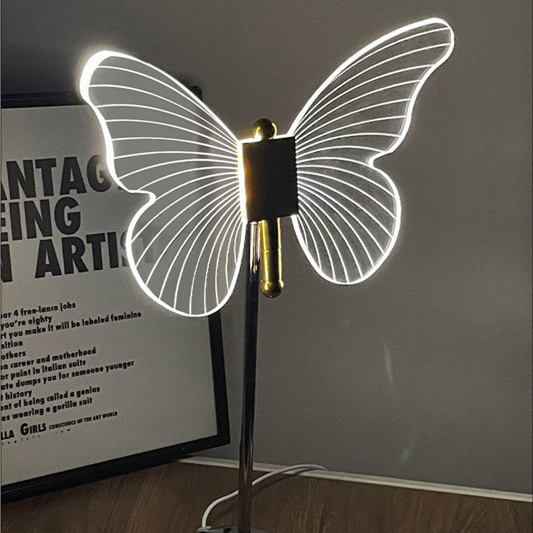 Lámpara de Mesa de Mariposa de Cristal, Creativa, para Dormitorio, de Vacaciones