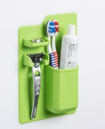 Soporte multiusos de silicona para cepillo de dientes, potente ventosa para espejo, organizador de pasta de dientes para baño y ducha
