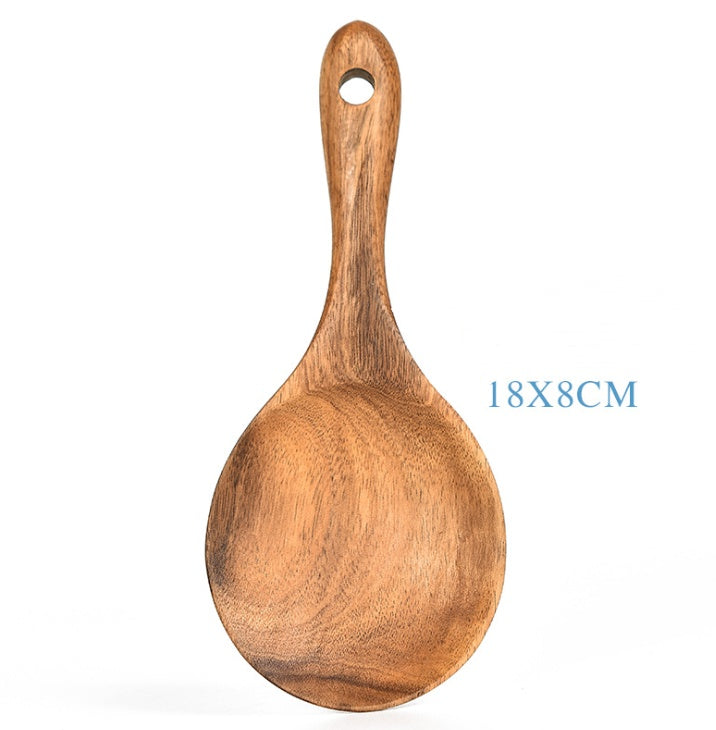 Cuchara de madera de teca natural, cucharón, espátula, colador de arroz, espumadera de sopa, juego de utensilios de cocina, cuchara, cucharon, herramientas y aparatos de cocina