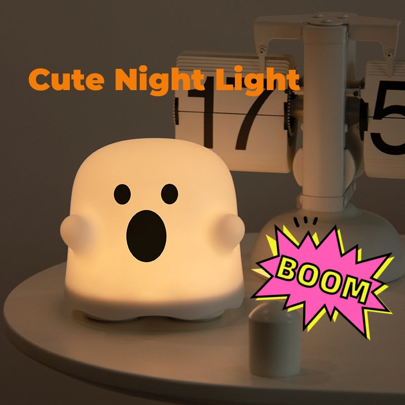 Lámpara de noche de silicona para decoración del hogar, lámpara LED con sensor táctil para mesita de noche, dormitorios de niñas, decoración de sala de estar, regalo de cumpleaños para niños, decoraciones de Halloween