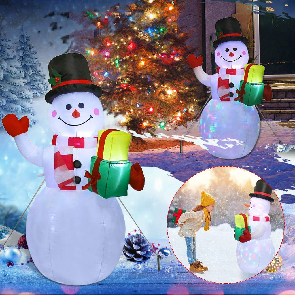 Luces LED de Navidad, Papá Noel, árbol, muñeco de nieve inflable, decoración para patio y jardín.