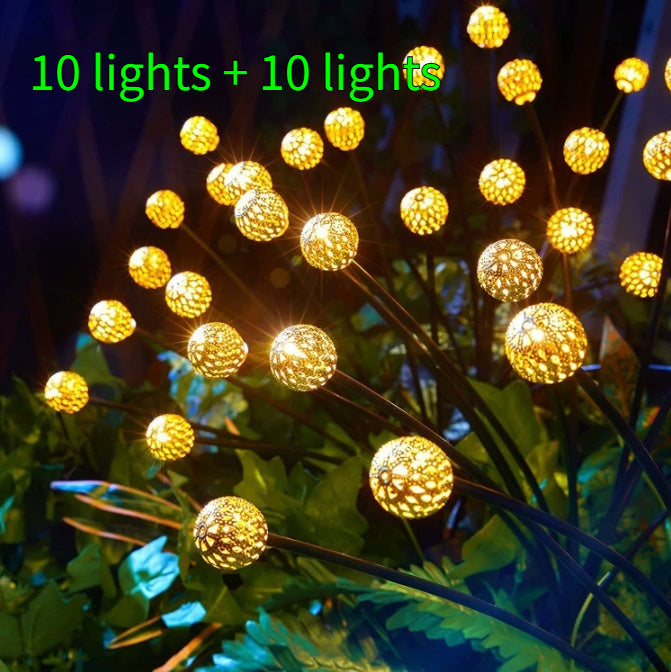 Lámpara solar neumática de doble modo para exteriores con enchufe de tierra, con efecto luciérnaga para ambiente de jardín y césped