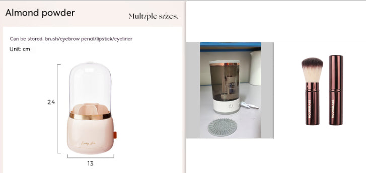 Herramienta de limpieza de brochas de sombra de ojos para mujeres, limpiador eléctrico portátil de brochas de maquillaje con carga USB, limpiador automático de brochas de cosméticos