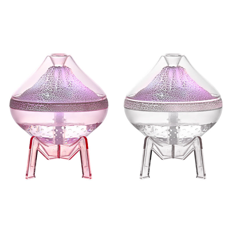 Lámpara de atmósfera volcánica de escritorio, humidificador con efecto de grieta, pulverización silenciosa