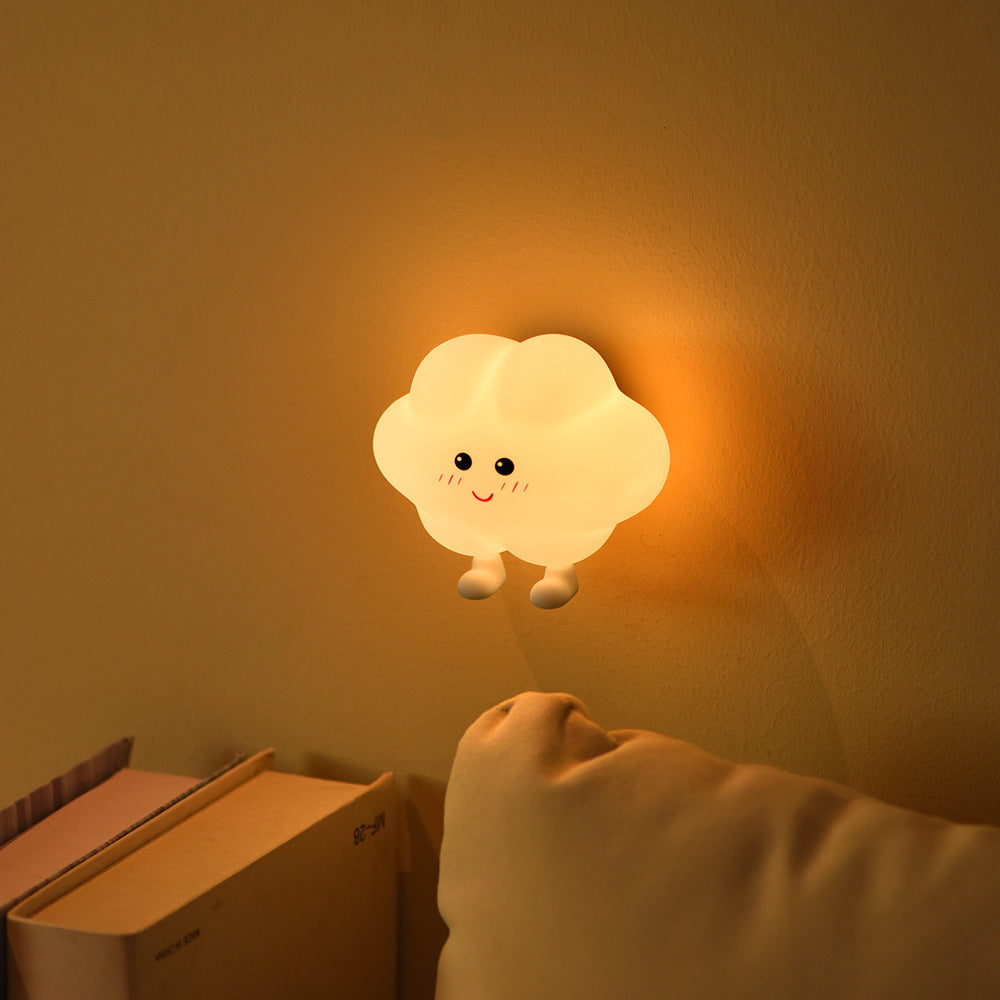 Luz de silicona en forma de Luna, Nube, Xingx, bonita, con imán, lámpara de cabecera recargable