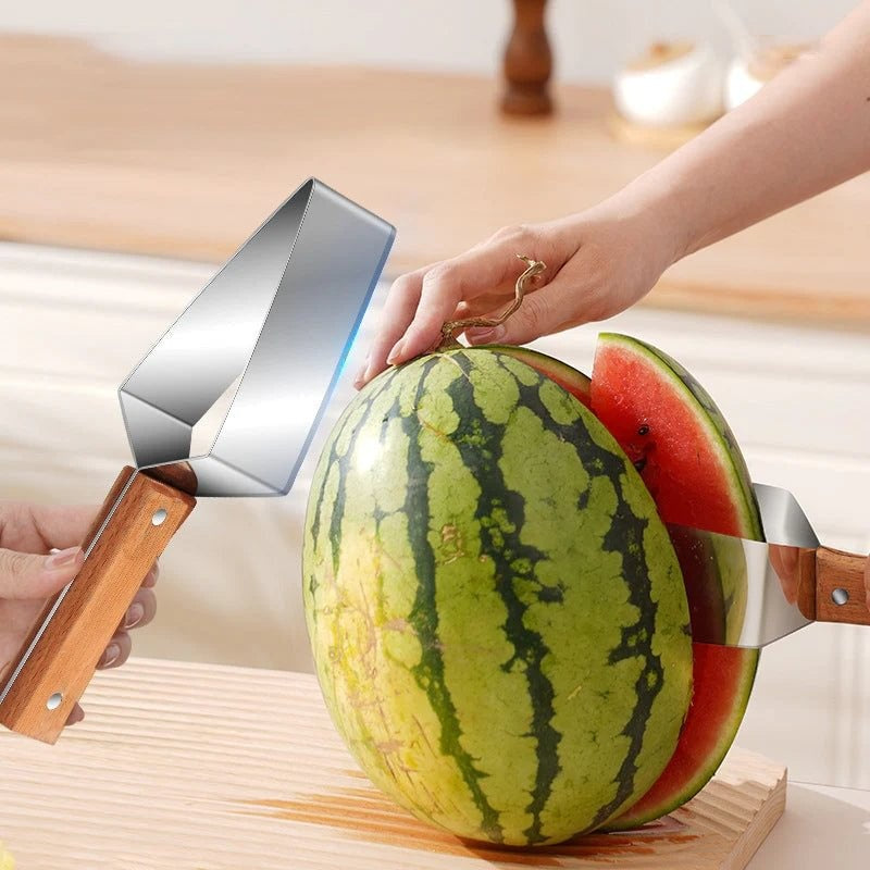 Nuevo cortador de sandía, artefacto para cortar sandía, cortador de acero inoxidable 430, rebanador de melón para el hogar, cuchillo triangular para cortar fruta, cuchillo de cocina, aparatos de cocina