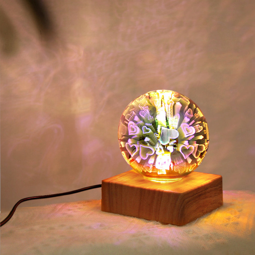 Luz de Noche USB 3D con Efecto Fuegos Artificiales, Lámpara Nocturna Romántica con Estrellas LED, Luces de Navidad, Decoración Navideña para el Hogar