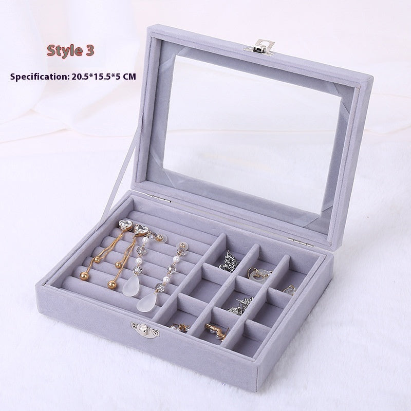 Caja de almacenamiento portátil a prueba de polvo para accesorios, color morado