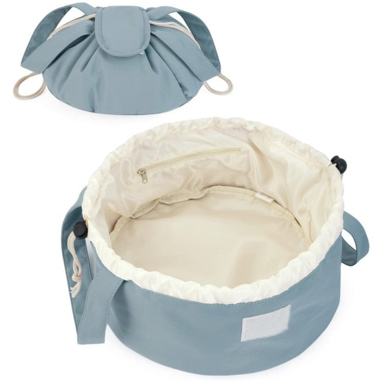 Neceser de Maquillaje con Cordón tipo Barril de Gran Capacidad para Mujer, Organizador de Artículos de Tocador, Bolsa de Almacenamiento de Viaje para Dama