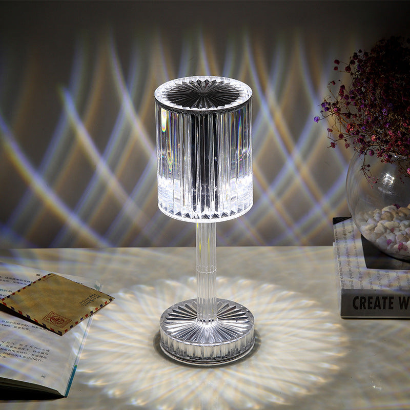 Lámpara de mesa de cristal nueva para decoración de hotel, diamante romántico, LED cálido para decoración del hogar, regalo romántico, luz de noche