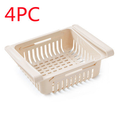 Cesta organizadora extensible para frigorífico, caja de almacenamiento multifunción para frigorífico de cocina