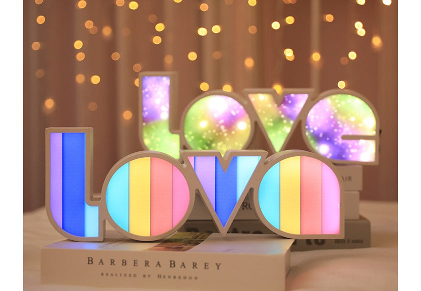 Decoración de San Valentín, luz LED LOVE, regalo de San Valentín para novia, cumpleaños, decoración de boda, decoración de boda romántica.