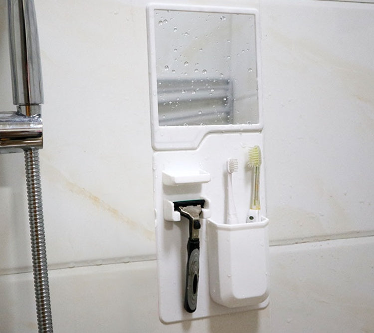 Soporte multiusos de silicona para cepillo de dientes, potente ventosa para espejo, organizador de pasta de dientes para baño y ducha