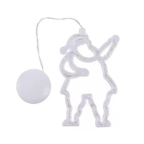 Candelabro LED de ventosa de Navidad, luces de Papá Noel, alce, muñeco de nieve, lámparas decorativas para ventanas de fiestas, funciona con pilas