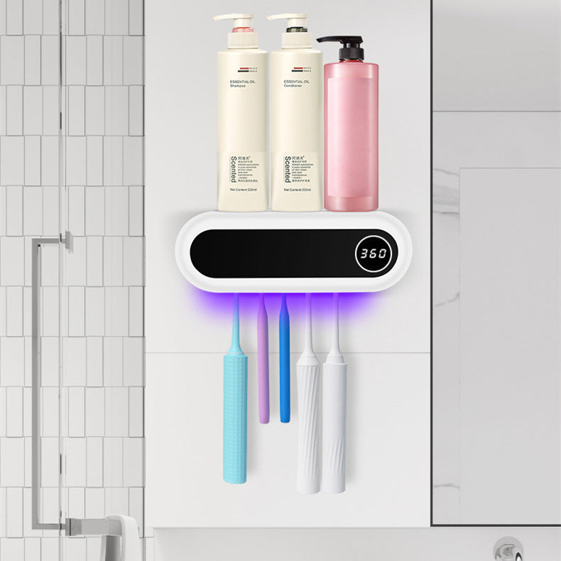 Soporte de cepillo de dientes montado en la pared, soporte esterilizador UV inteligente para cepillo de dientes, dispensador de pasta de dientes para accesorios de baño