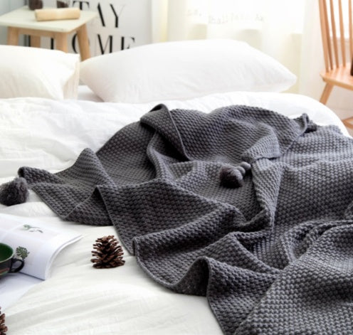 Manta nórdica de punto con flecos, manta de lana, manta para aire acondicionado de oficina, manta para la siesta, manta de chal, manta de sofá de ocio, manta